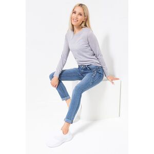 DINE 'N' DANCE Jeans Salsa Strassdetails Umschlag am Saum figurumspielend