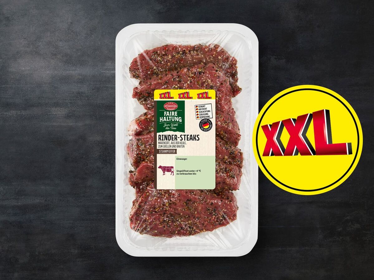 Bild 1 von Metzgerfrisch Rindersteaks aus der Keule, 
         800 g