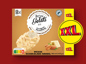 Bon Gelati Stieleis Weiße Schokolade Mandel XXL, 
         8x 120 ml