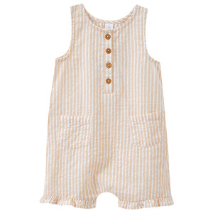 Baby Overall mit Streifen BEIGE / WEISS