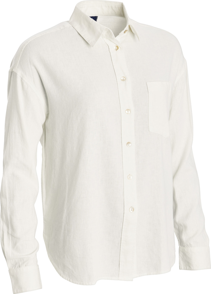 Bild 1 von IDEENWELT Bluse mit Leinen, offwhite, Gr. S