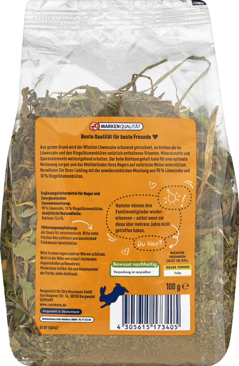 Bild 2 von Winston Löwenzahn mit Ringelblumenblüten, 100 g