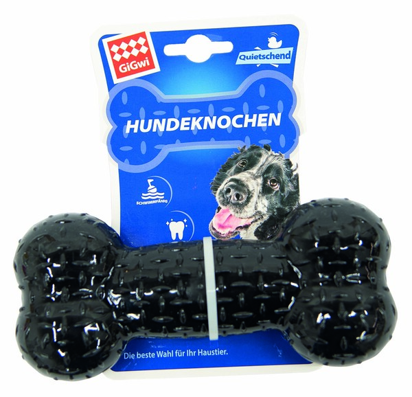 Bild 1 von TPR Knochen quietschend 16,5 x 7,5 x 4 cm schwarz