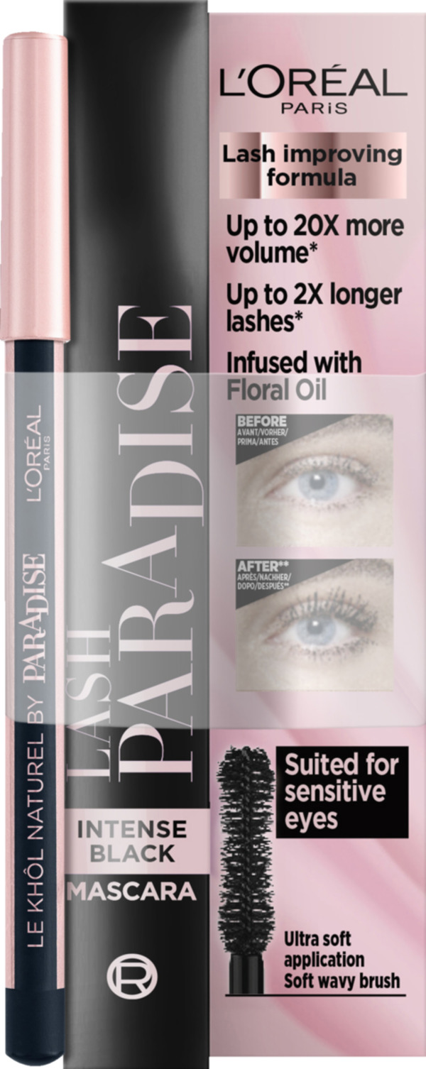 Bild 1 von L’Oréal Paris Paradise-Set: Lash Paradise Mascara Intense Black & Le Khôl Naturell by Paradise 101 Midnight Black