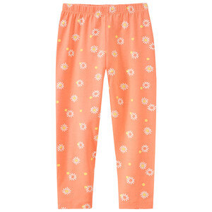 Mädchen Capri-Leggings mit Blumen-Print HELLORANGE