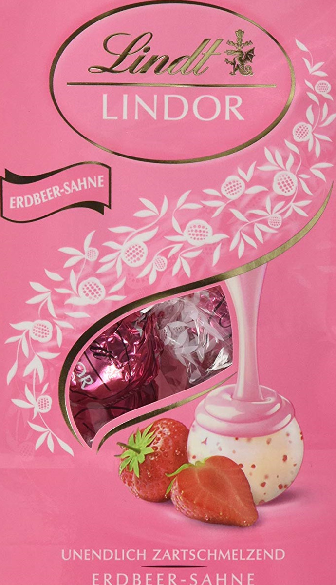 Bild 1 von Lindt Erdbeer-Sahne Kugel Beutel, 100 g