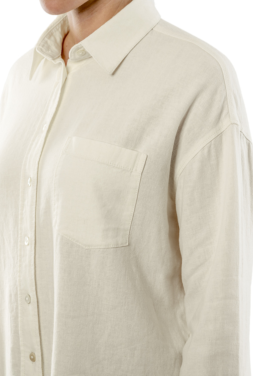 Bild 2 von IDEENWELT Bluse mit Leinen, offwhite, Gr. S