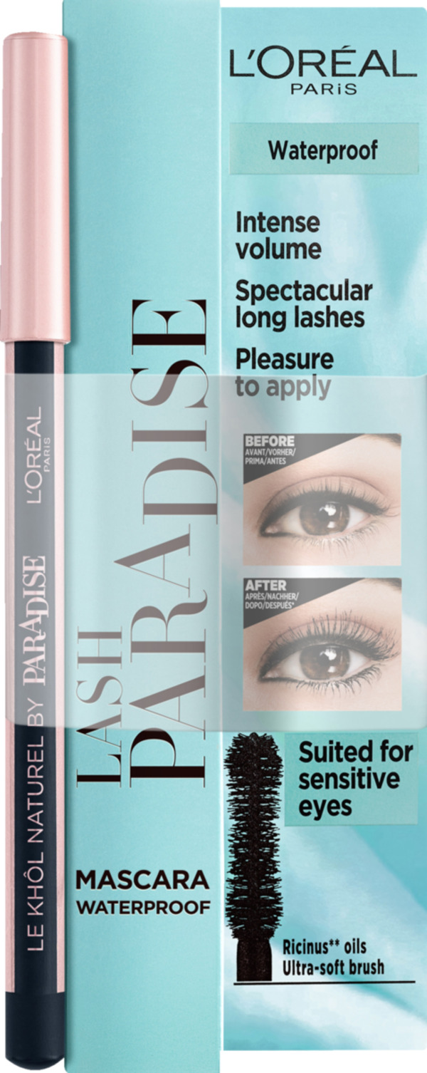 Bild 1 von L’Oréal Paris Paradise-Set: Lash Paradise Mascara Waterproof & Le Khôl Naturell by Paradise 101 Midnight Black