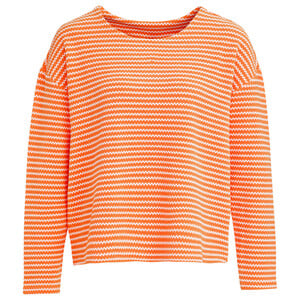 Damen Sweatshirt mit Wabenstruktur ORANGE / WEISS