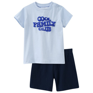 Baby Shorty mit Message-Print HELLBLAU / DUNKELBLAU