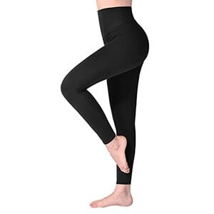 SINOPHANT Sport Leggings Damen Mit Hohem Bund Elastische Blickdichte Leggins Mit Bauchkontrolle Große Größen Stretchhose für Workout Gymnastik Yogahose,1er Pack Schwarz,4XL-6XL (Tag: Plus Size)