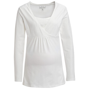 Damen Umstands-Langarmshirt mit Stillfunktion WEISS