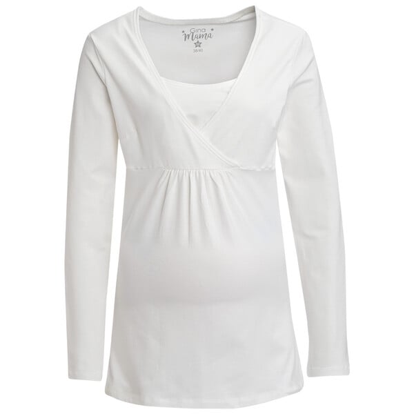 Bild 1 von Damen Umstands-Langarmshirt mit Stillfunktion WEISS