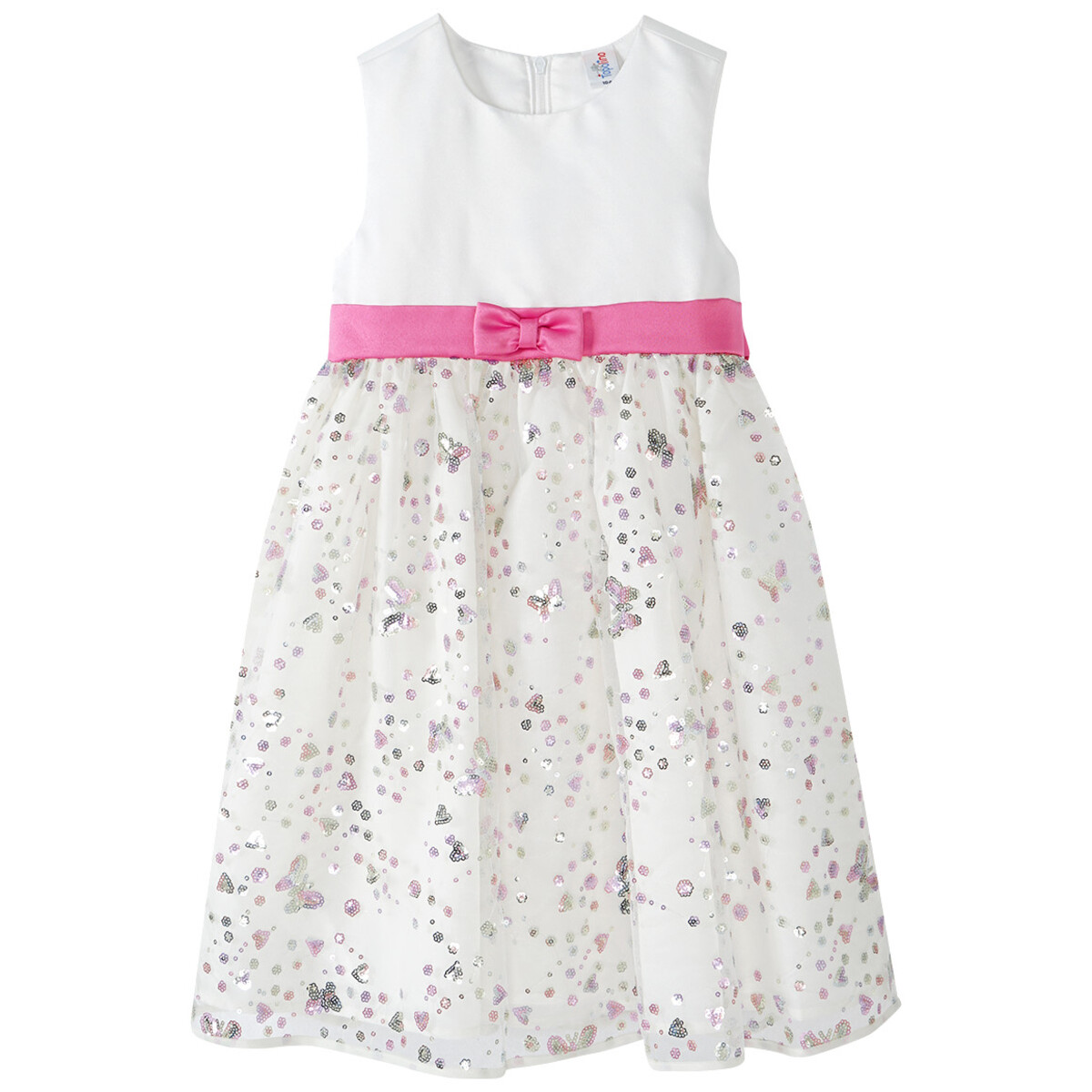 Bild 1 von Festliches Mädchen Kleid mit Zierschleife CREMEWEISS