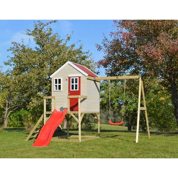 Bild 1 von Wendi Toys Kinderspielhaus Elefant Spielturm inkl. Veranda & Rutsche 242 cm x 35