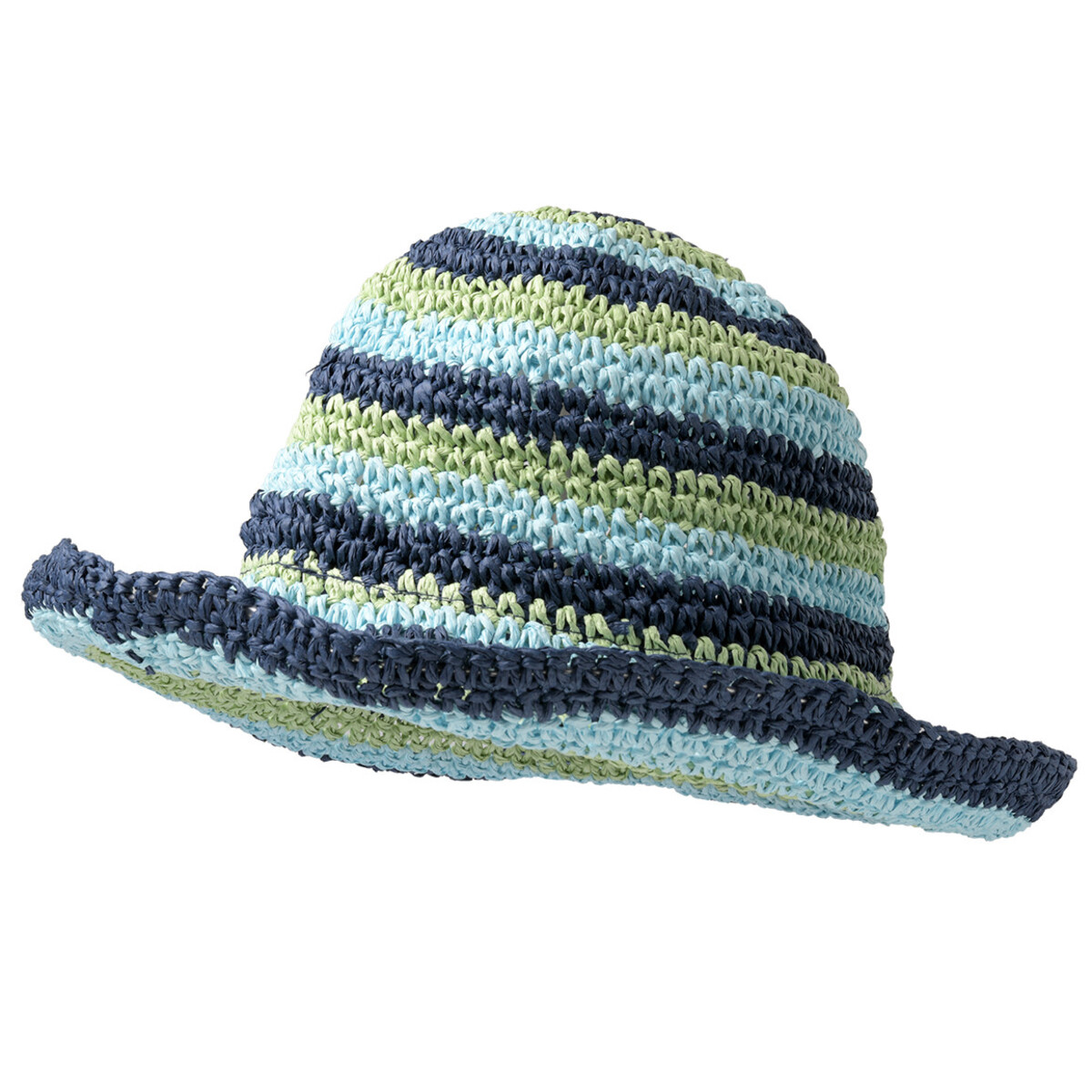 Bild 1 von Damen Strohhut mit Streifen DUNKELBLAU / HELLBLAU / HELLGRÜN