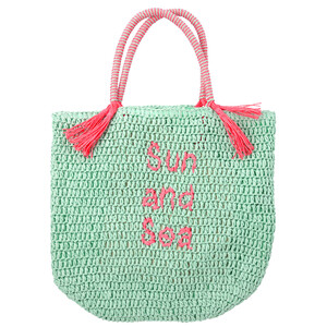 Damen Tasche mit Schriftzug HELLTÜRKIS / PINK