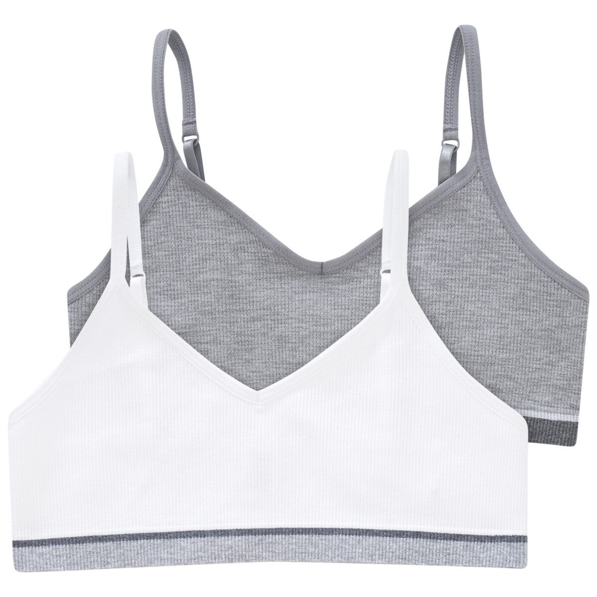 Bild 1 von 3 Mädchen Bustiers mit Rippstruktur WEISS / GRAU