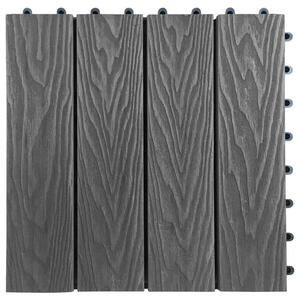 WPC-Terrassenfliese 6-er Pack grau ca. 30 x 30 x 2,1 cm