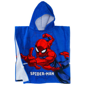 Spiderman Badeponcho mit Kapuze BLAU