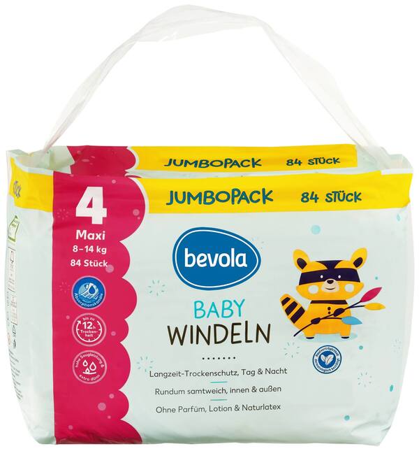 Bild 1 von BEVOLA® Baby-Windeln, 64 - 92-St.-Packg.