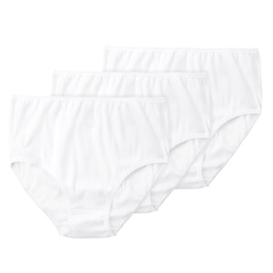 3 Damen Slips mit Mäusezähnchen-Spitze WEISS