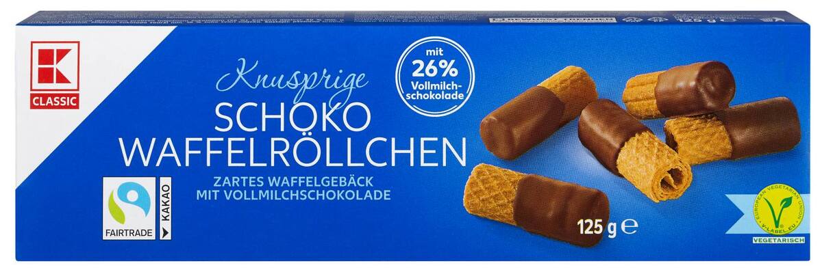 Bild 1 von K-CLASSIC Schoko-Röllchen, 125-g-Packg.