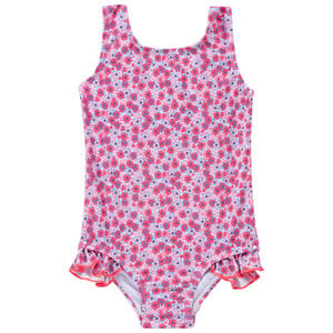 Baby Badeanzug mit Blumen-Allover PINK