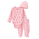 Bild 1 von Newborn Wickelbody, Leggings und Mütze im Set ROSA