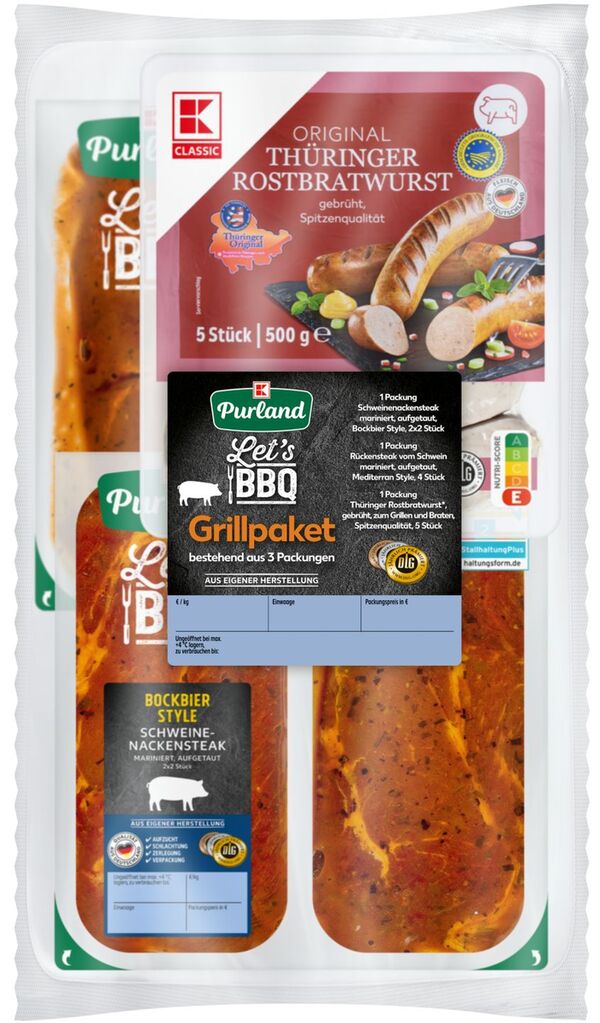 Bild 1 von K-PURLAND Grillpaket, 1,85-kg-Packg.