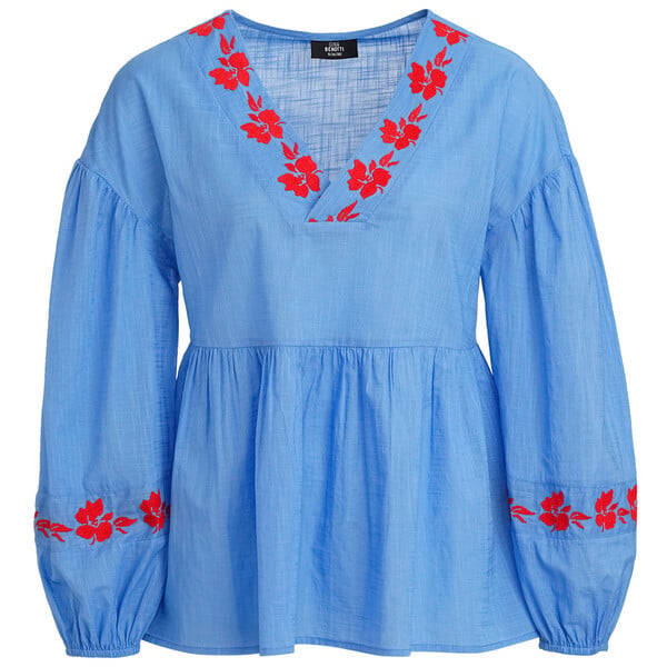 Bild 1 von Damen Bluse aus Baumwolle BLAU / ROT