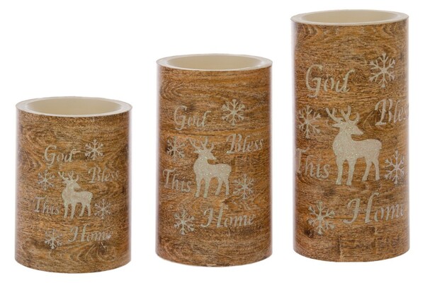 Bild 3 von My Flair LED Kerzen Rentier 3tlg., natur/braun