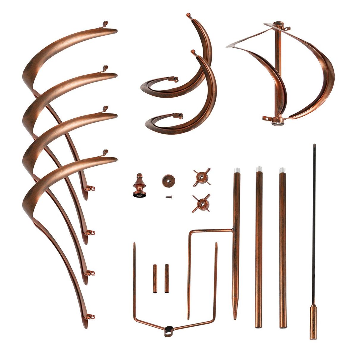 Bild 4 von Lemodo Windrad aus Metall in Kupferoptik, Gartendeko, 213 cm hoch