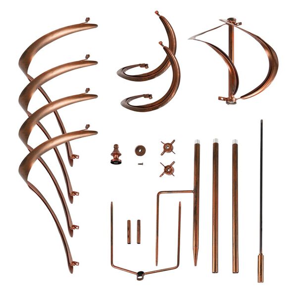 Bild 4 von Lemodo Windrad aus Metall in Kupferoptik, Gartendeko, 213 cm hoch