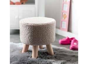 Deko-Hocker aus Teddystoff 28x30cm Taupe