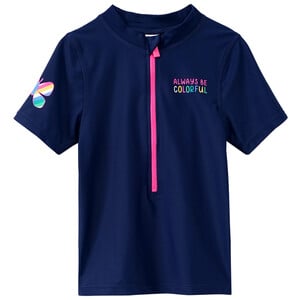 Mädchen UV-Badeshirt mit Reißverschluss DUNKELBLAU