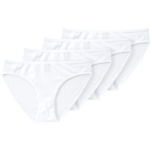 4 Damen Slips mit Baumwolle WEISS