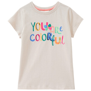 Mädchen T-Shirt mit Message-Print BEIGE