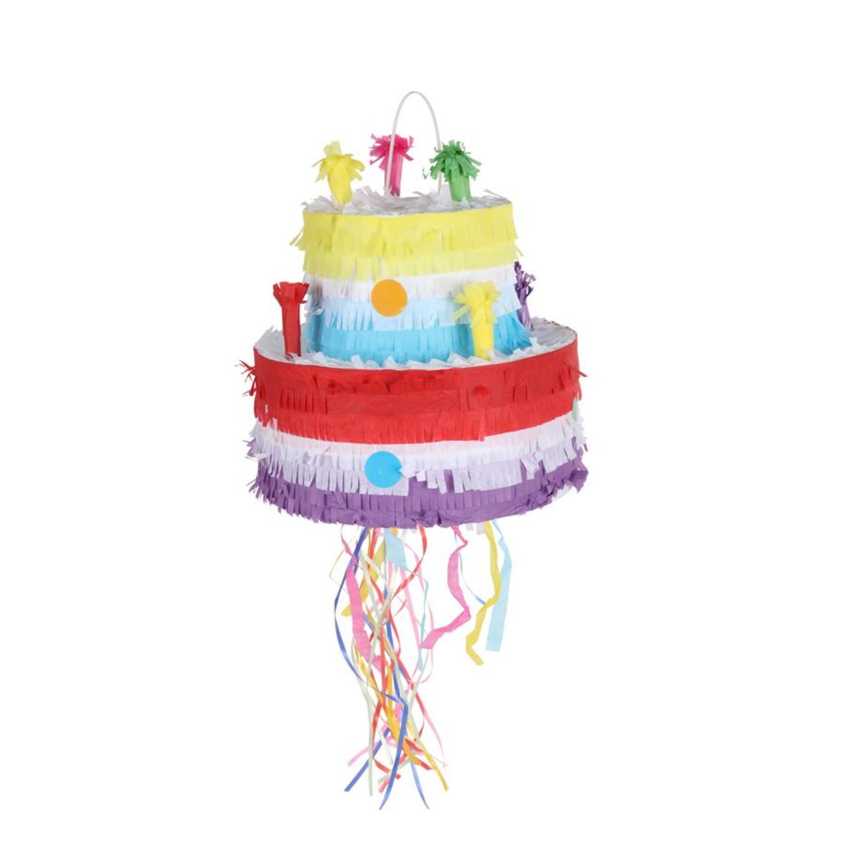 Bild 1 von Pinata Torte Diese bunte Torten-Pinata aus Pappe und Krepppapier ist ein besonderes Highlight auf Geburtstagen oder Familienfeiern.