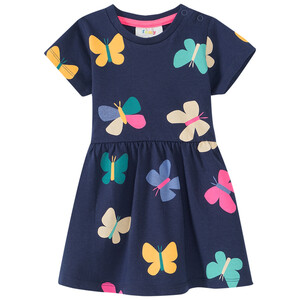 Baby Kleid mit Schmetterling-Allover DUNKELBLAU