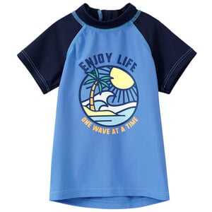 Baby UV-Badeshirt mit Reißverschluss HELLBLAU / DUNKELBLAU