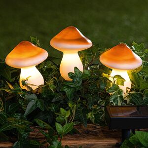 I-Glow LED-Solar-Gartendeko, Pilze - 3er-Set