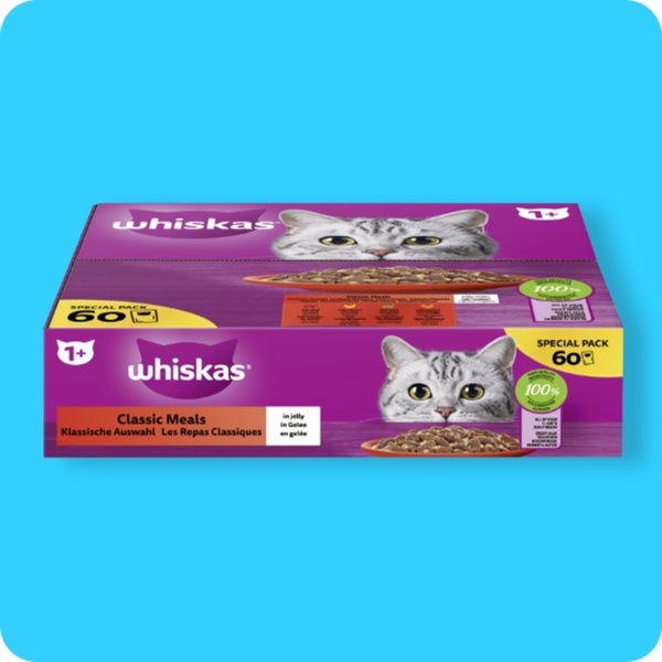 Bild 1 von WHISKAS®  Katzennassfutter, Klassische Auswahl in Gelee