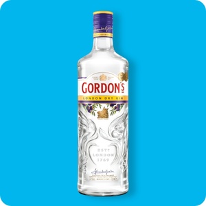   Spirituose, Gordon's London Dry Gin (37 % vol.) oder Gordon's Premium Pink (0