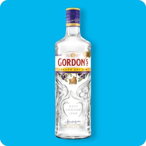 Bild 1 von   Spirituose, Gordon's London Dry Gin (37 % vol.) oder Gordon's Premium Pink (0