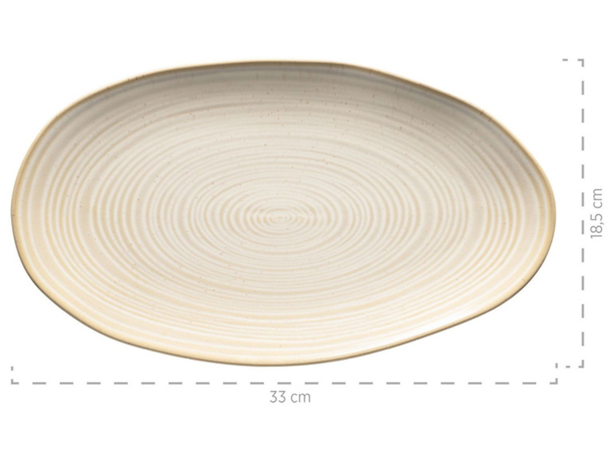 Bild 3 von MÄSER Serie Nottingham, Set aus 3 Servierplatten, Servierteller in 3 Größen im Vintage-Look, Beige, Steinzeug