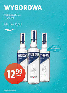 WYBOROWA Vodka aus Polen
37,5 % Vol.