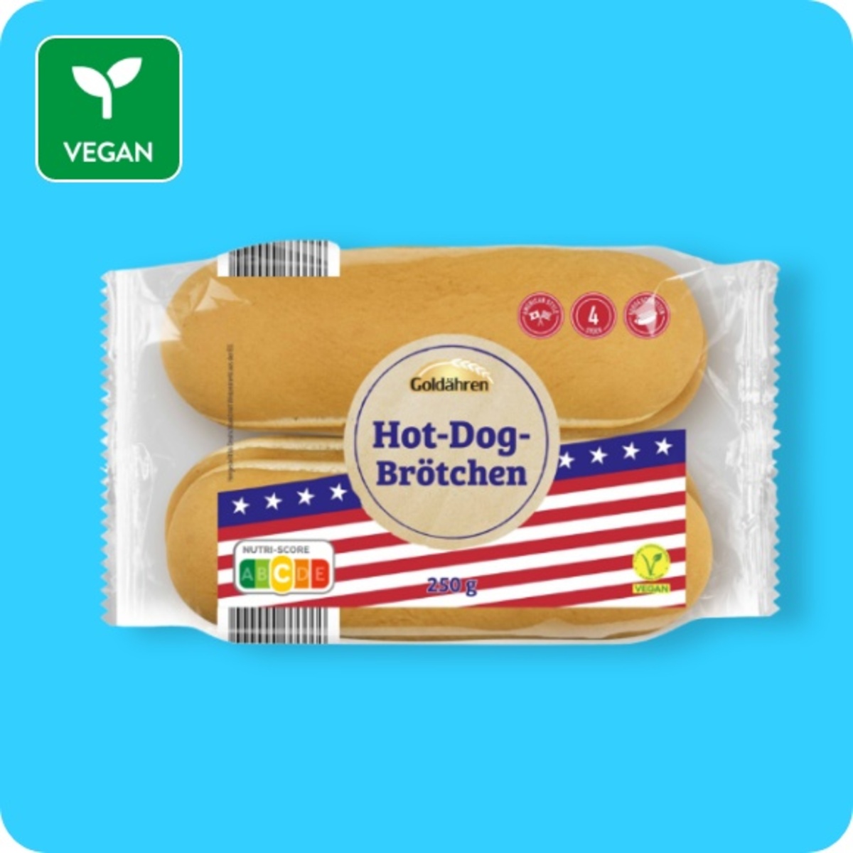 GOLDÄHREN Hotdog-Brötchen, 4 Stück von ALDI SÜD ansehen!