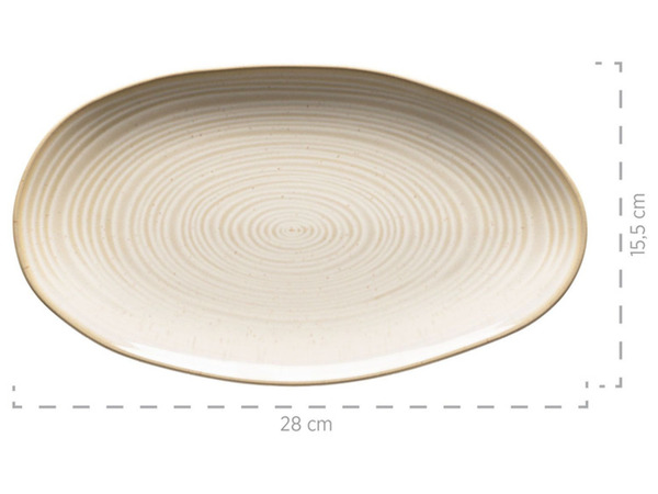 Bild 4 von MÄSER Serie Nottingham, Set aus 3 Servierplatten, Servierteller in 3 Größen im Vintage-Look, Beige, Steinzeug