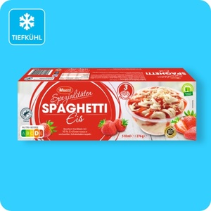 MUCCI Spezialitätenbecher, Spaghetti-Eis oder Amarena-Kirsch